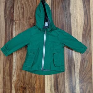 Dark green fall or spring hooded jacket. EUC.